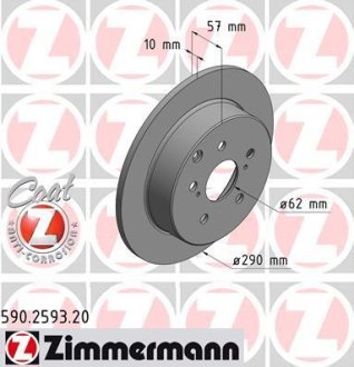 Гальмівний диск ZIMMERMANN 590259320