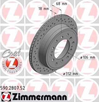 Гальмівний диск ZIMMERMANN 590.2807.52