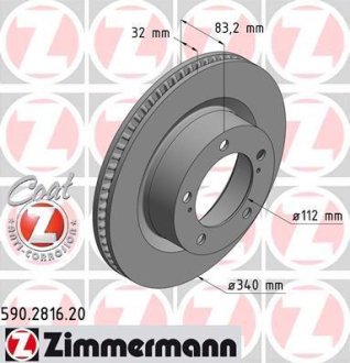 Диск гальмівний ZIMMERMANN 590.2816.20