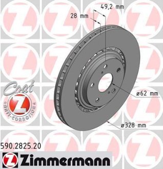 Диск гальмівний ZIMMERMANN 590.2825.20