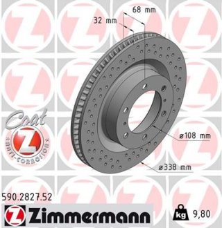 Диск тормозной Sport ZIMMERMANN 590282752