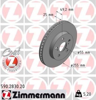 Диск гальмівний ZIMMERMANN 590283020