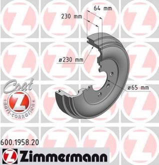 Гальмівний барабан ZIMMERMANN 600195820