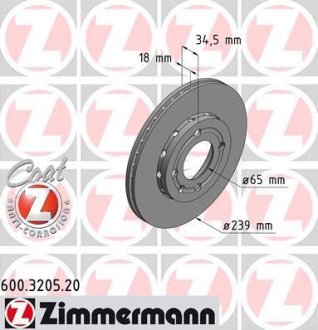 Гальмівний диск ZIMMERMANN 600320520