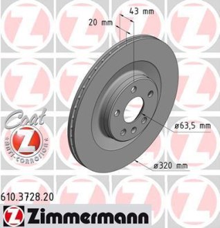 Диск гальмівний Coat Z ZIMMERMANN 610.3728.20